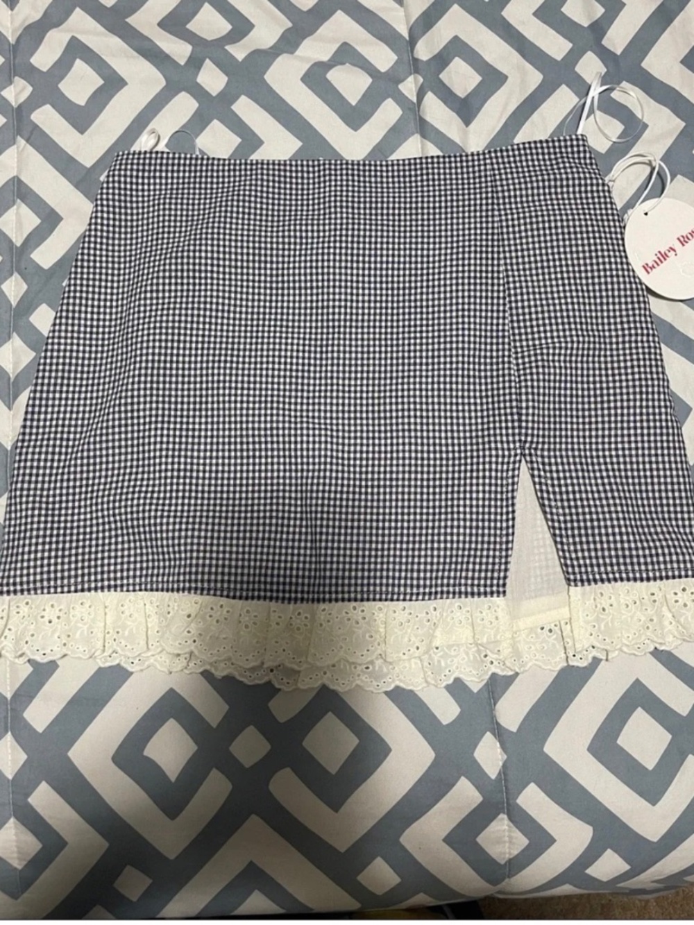 Gingham mini skirt